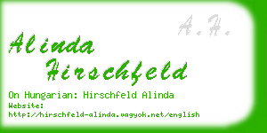 alinda hirschfeld business card